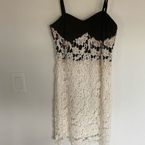 Black and white lace dress